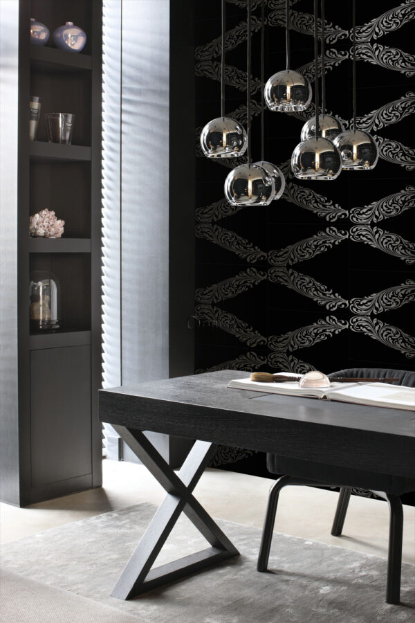 Origin Wallcoverings ornament tapeet - matt must ja hall