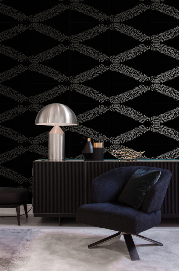 Origin Wallcoverings ornament tapeet - matt must ja hall