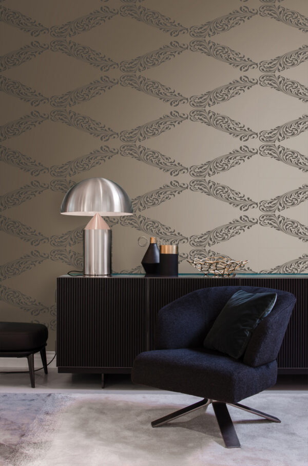 Origin Wallcoverings tapeet ornament läikiv pronks ja pruun