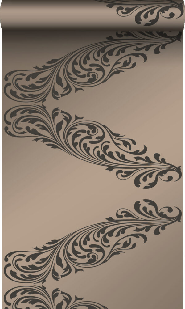 Origin Wallcoverings tapeet ornament läikiv pronks ja pruun