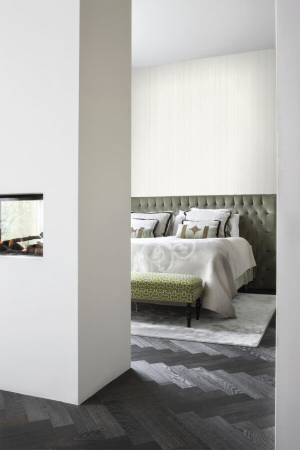 Origin Wallcoverings tapeet peened ebaühtlased triibud liivstruktuur - valge