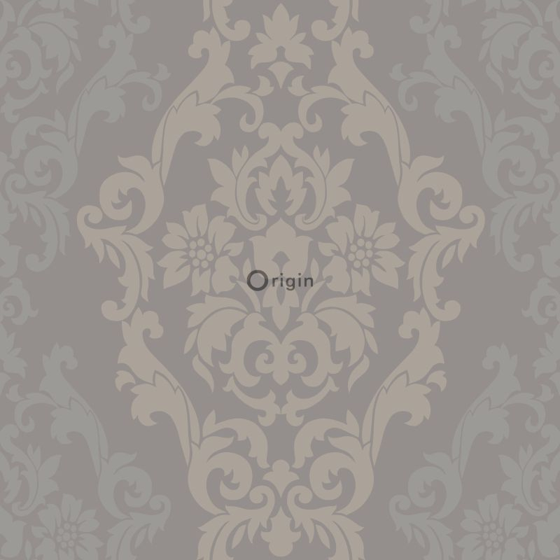Origin Wallcoverings tapeet ornament taupe ja läikiv pronks