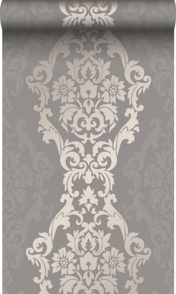 Origin Wallcoverings tapeet ornament taupe ja läikiv pronks
