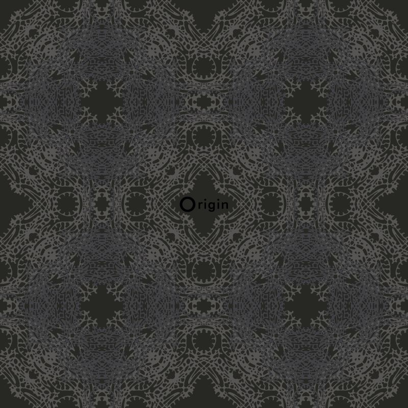 Origin Wallcoverings tapeet graafiline vorm - must ja hõbedane