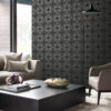 Origin Wallcoverings tapeet graafiline vorm - must ja hõbedane