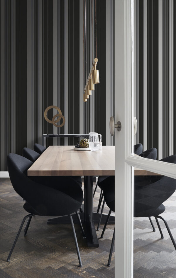 Origin Wallcoverings tapeediribad - must ja läikiv pronks