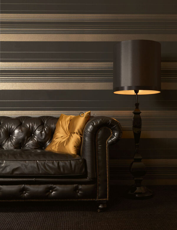 Origin Wallcoverings tapeediribad - must ja läikiv pronks