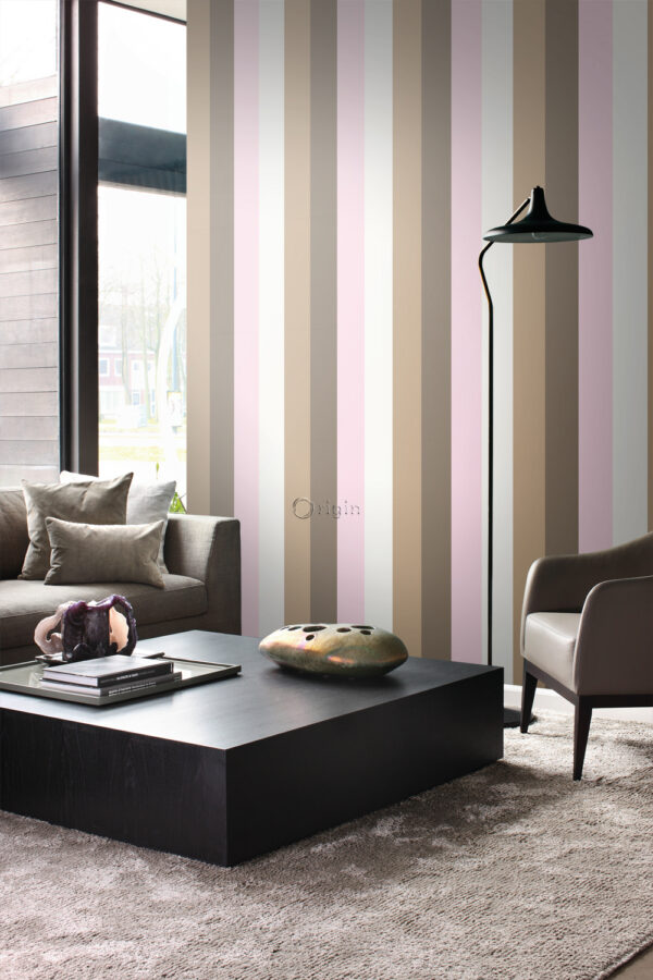 Origin Wallcoverings tapeediribad - roosa ja pruun