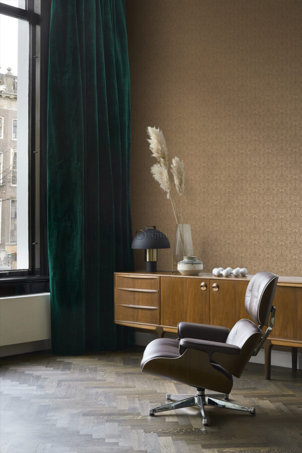 Origin Wallcoverings tapeet ornament - läikiv pronks