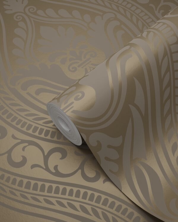 Origin Wallcoverings tapeet ornament - läikiv pronks