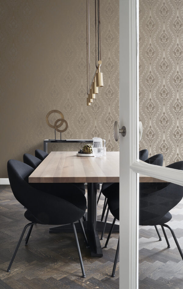 Origin Wallcoverings tapeet ornament - läikiv pronks