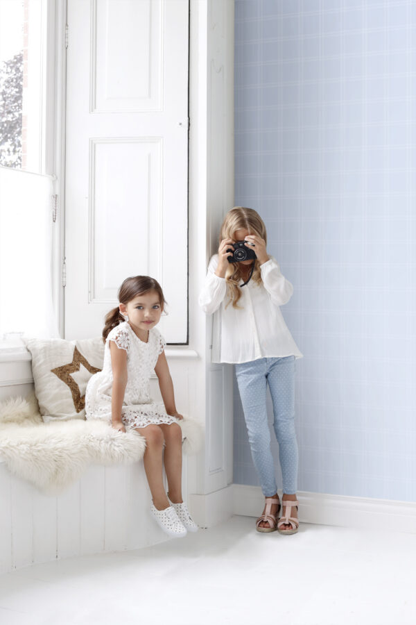 Origin Wallcoverings tapeet rombimotiiv - helesinine