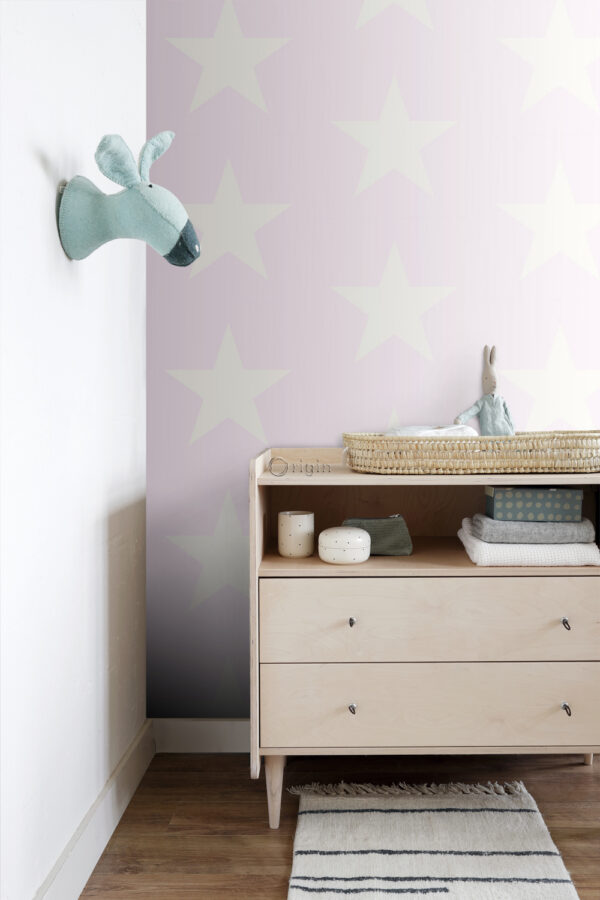 Origin Wallcoverings tapeet tähed läikiv roosa ja valge
