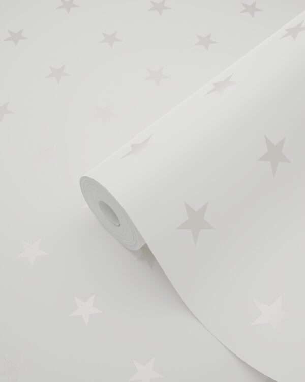 Origin Wallcoverings tapeet väikesed tähed mattvalge ja läikiv hõbedane