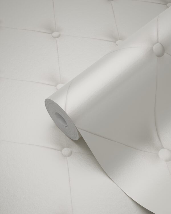 Origin Wallcoverings tapeet nööbituft valge ja helehall