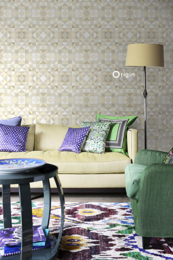 Origin Wallcoverings tapeet kubism beež