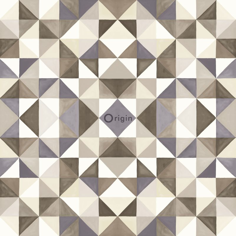 Origin Wallcoverings tapeet kubism pruun ja beež