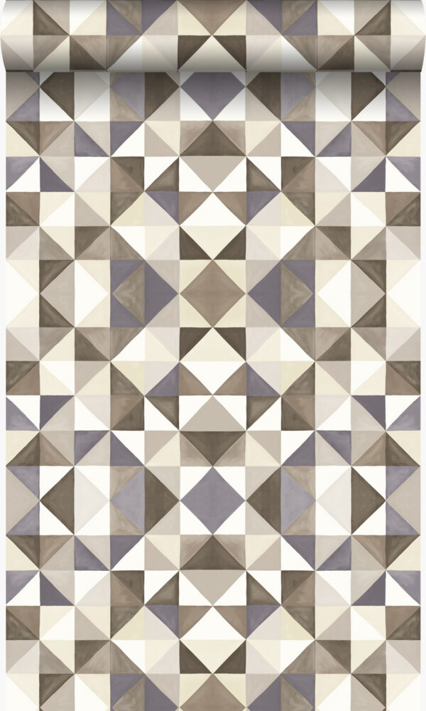 Origin Wallcoverings tapeet kubism pruun ja beež