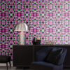 Origin Wallcoverings tapeet kubism roosa ja roheline