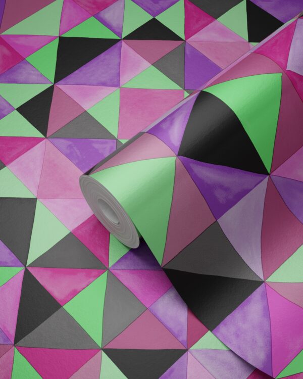Origin Wallcoverings tapeet kubism roosa ja roheline
