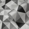 Origin Wallcoverings tapeet kubism must ja valge