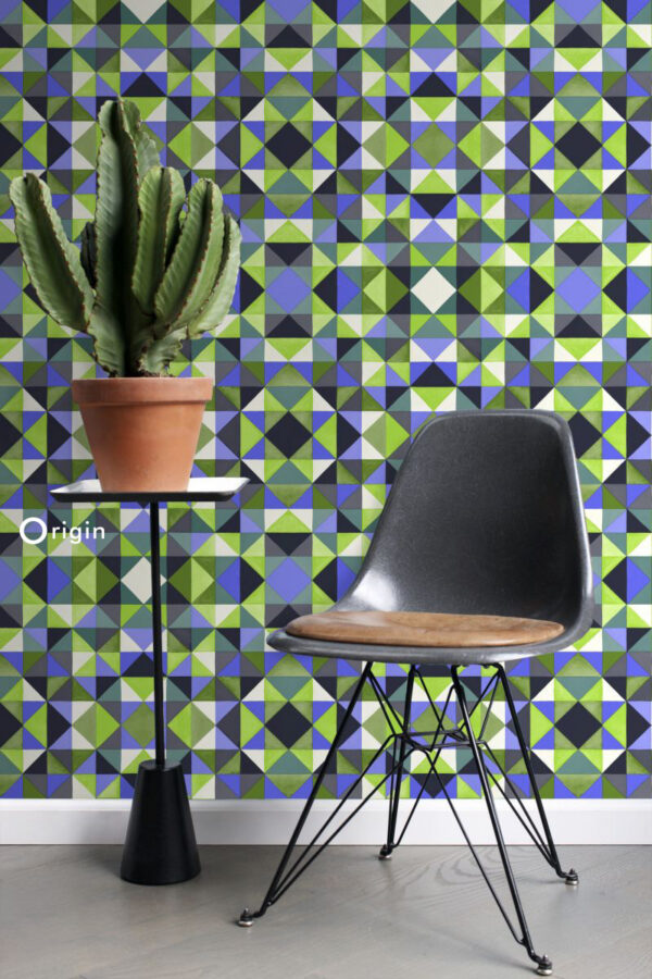 Origin Wallcoverings tapeet kuubism roheline