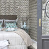 Origin Wallcoverings tapeet ikat - beež ja türkiis