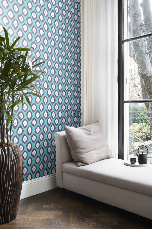 Origin Wallcoverings tapeet ikat - türkiis