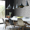 Origin Wallcoverings tapeet ikat - must ja valge