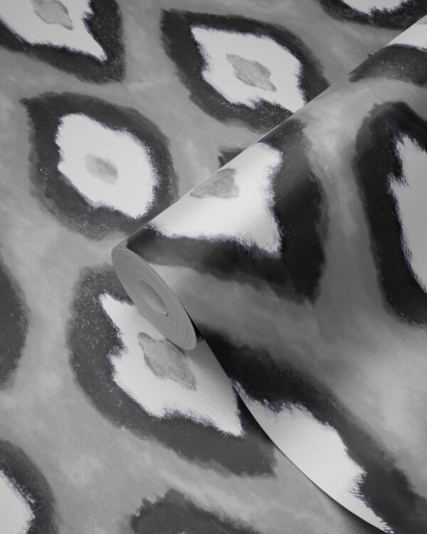 Origin Wallcoverings tapeet ikat - must ja valge
