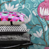 Origin Wallcoverings magnoolia tapeet - türkiis ja roosa