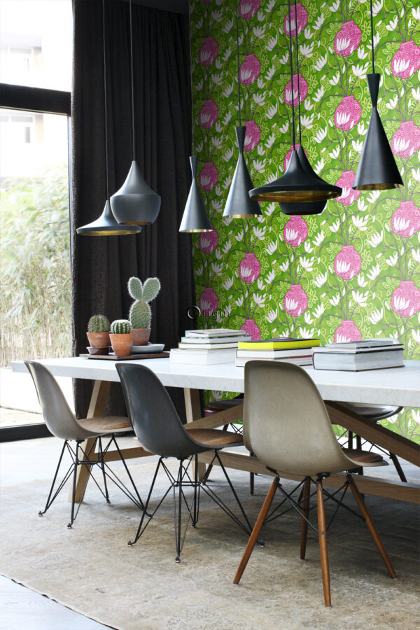 Origin Wallcoverings tapeet magnoolia - roheline ja roosa