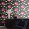 Origin Wallcoverings magnoolia tapeet - must ja roosa