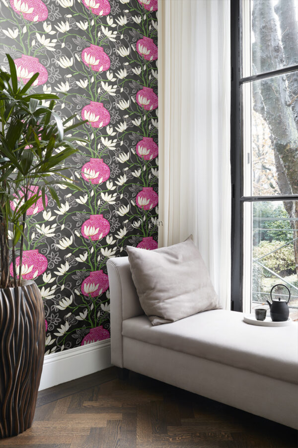 Origin Wallcoverings magnoolia tapeet - must ja roosa