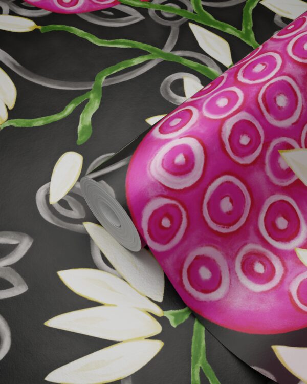 Origin Wallcoverings magnoolia tapeet - must ja roosa