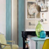 Origin Wallcoverings triibuline tapeet - türkiis ja beež
