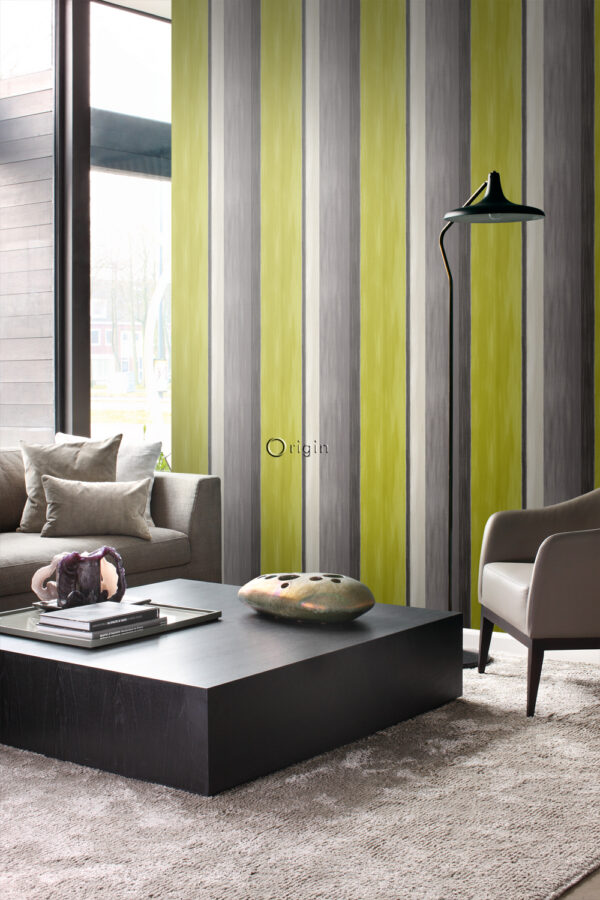Origin Wallcoverings tapeediribad - sinepikollane ja pruun