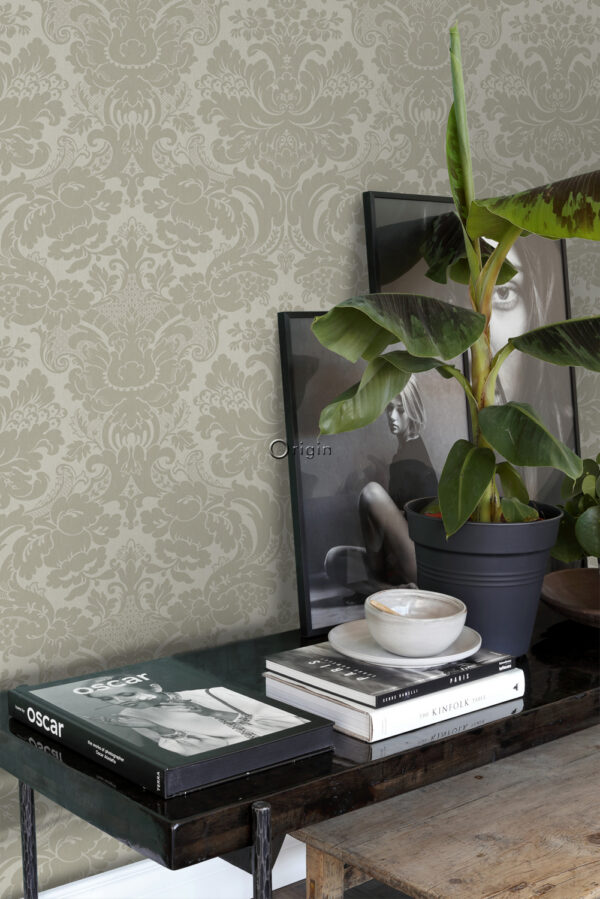 Origin Wallcoverings tapeet ornament helepruun