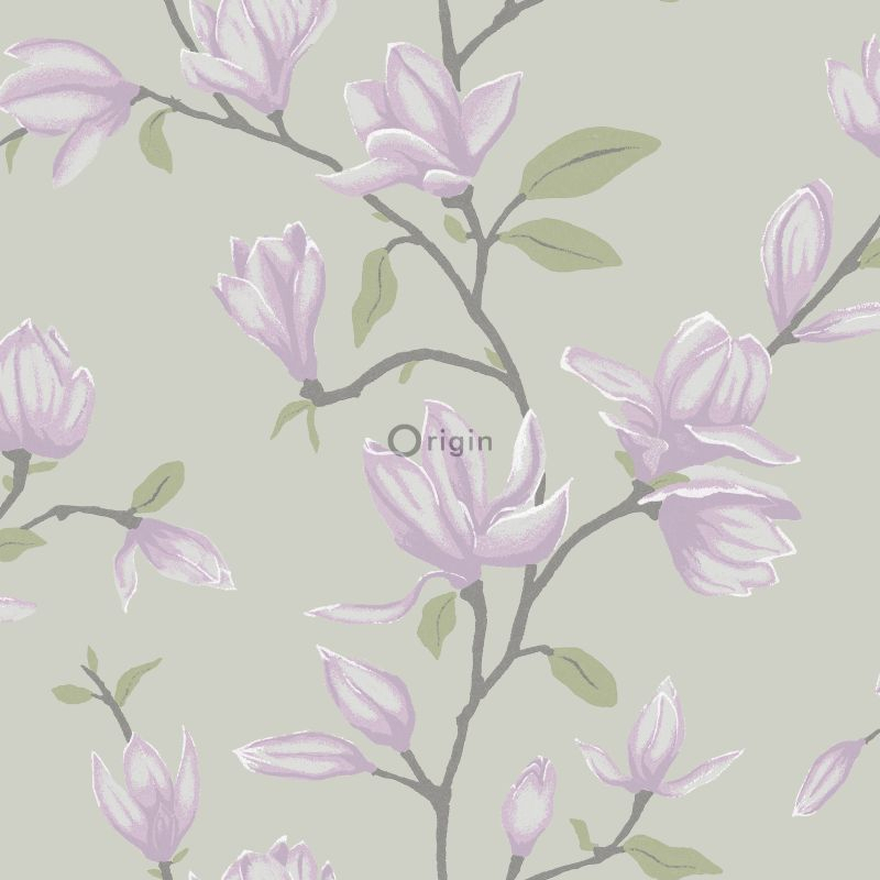 Origin Wallcoverings tapeet magnoolia - türkiis ja lilla