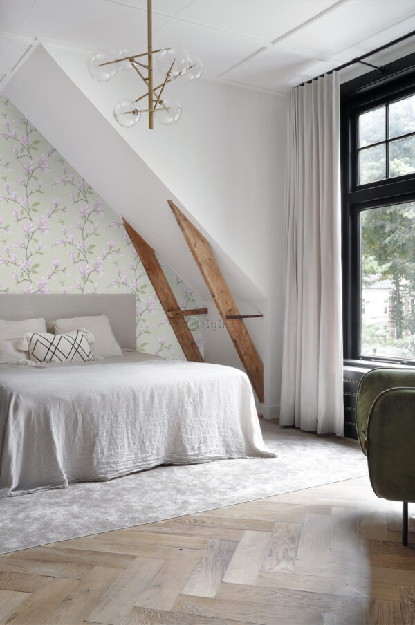 Origin Wallcoverings tapeet magnoolia - türkiis ja lilla