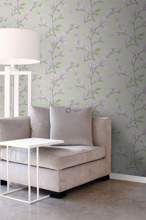 Origin Wallcoverings tapeet magnoolia - türkiis ja lilla