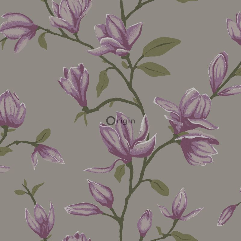 Origin Wallcoverings magnoolia tapeet - taupe ja lilla