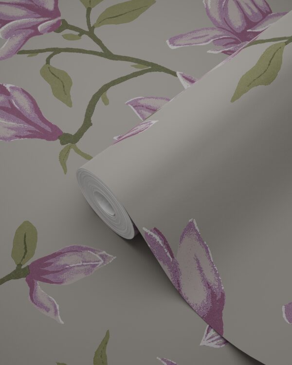 Origin Wallcoverings magnoolia tapeet - taupe ja lilla