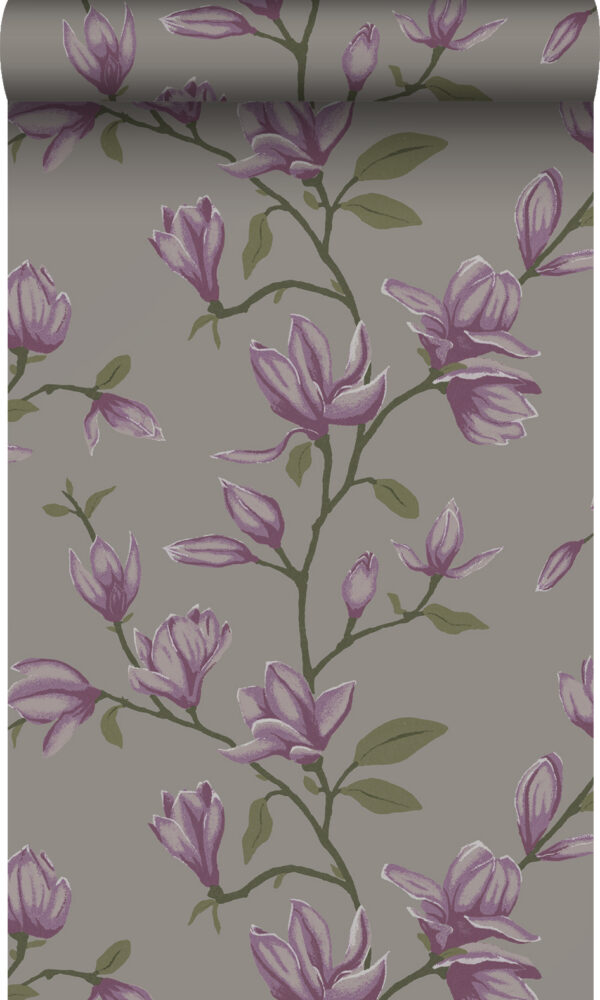 Origin Wallcoverings magnoolia tapeet - taupe ja lilla