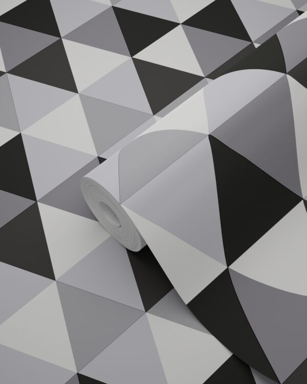Origin Wallcoverings tapeet graafilised kolmnurgad - must ja valge