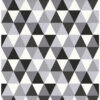 Origin Wallcoverings tapeet graafilised kolmnurgad - must ja valge