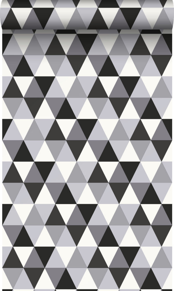 Origin Wallcoverings tapeet graafilised kolmnurgad - must ja valge