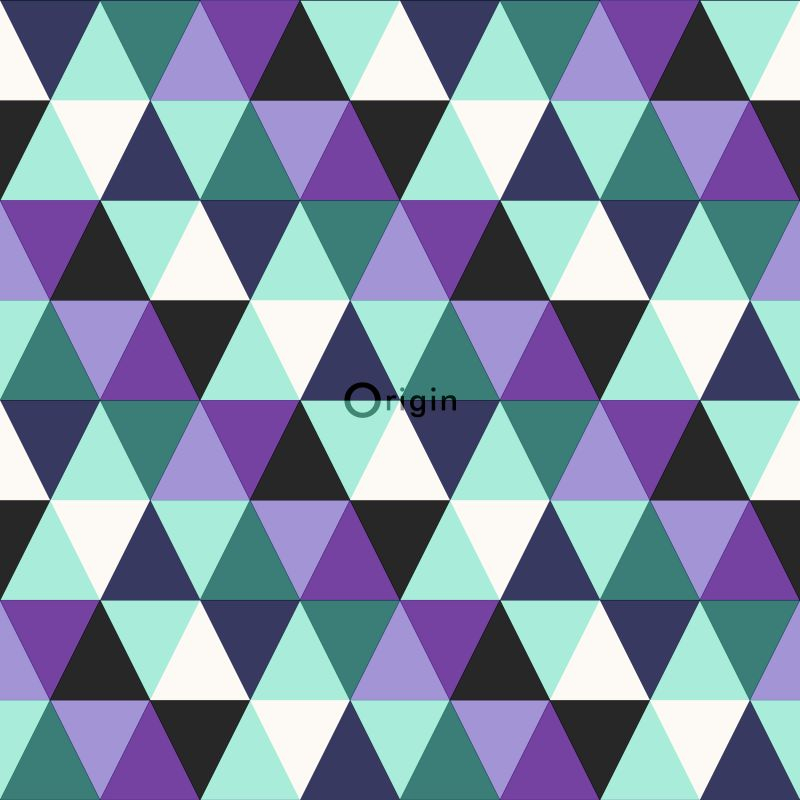 Origin Wallcoverings graafilised kolmnurgad tapeet - lilla ja hele taevasinine