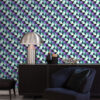Origin Wallcoverings graafilised kolmnurgad tapeet - lilla ja hele taevasinine