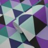 Origin Wallcoverings graafilised kolmnurgad tapeet - lilla ja hele taevasinine